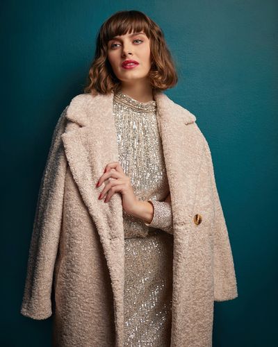 Gallery Mistletoe Faux Astrakhan Coat